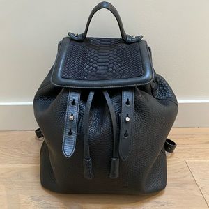 Mackage black leather backpack